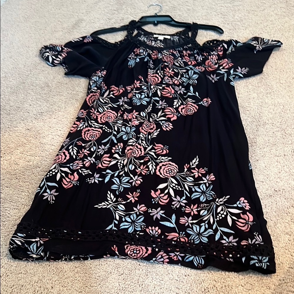 Ella Moss Black and Pink Cold Shoulder Sundress
